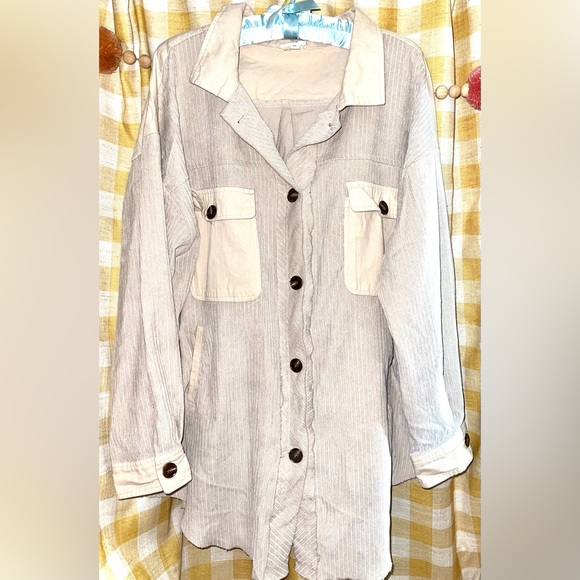 Shirt jacket corduroy L Large oversized button down shacket - Picture 1 of 4